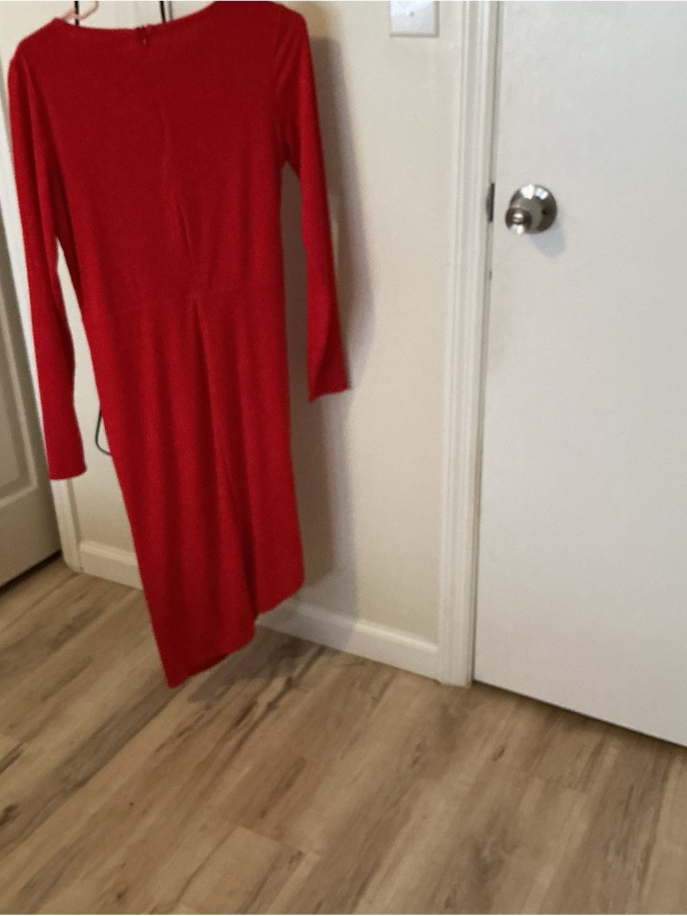 Classic Long-Sleeve Red Women's Dress